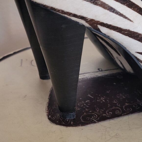 Nine West Zebra Print Open Toe Stilleto - Picture 4 of 9